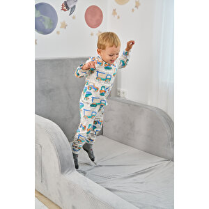 Funbed Yeni Nesil Montessori Çocuk Yatağı & Oyun Alanı Yıkanabilir Sıvı Geçirmez Gri