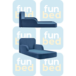 Funbed Yeni Nesil Montessori Çocuk Yatağı & Oyun Alanı Yıkanabilir Sıvı Geçirmez Mavi