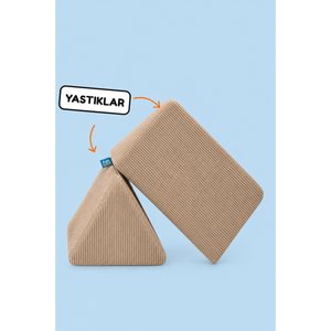 Funbed Sofa Çocuk Oyun Koltuğu, Modüler Katlanır Yatak Ve Oyun Minderi Seti, Süngerli Güvenli Çocuk Kanepe Bej