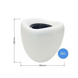 So-lale02 Lale Saksı Dekoratif Modern Plastik İç Kovalı 25 Lt No:2 Beyaz