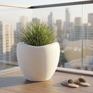 So-lale02 Lale Saksı Dekoratif Modern Plastik İç Kovalı 25 Lt No:2 Beyaz