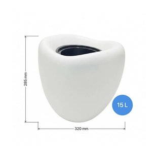 So-lale01 Lale Dekoratif Saksı Plastik İç Kovalı 15 Lt No: 1 Beyaz