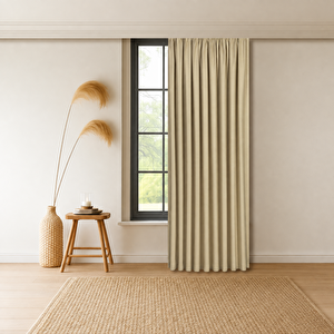 Capri Keten Dokulu Koyu Taş Pilesiz Ekstraforlu Yüksek Kali̇teli̇ Tek Kanat Fon Perde 150x260 cm