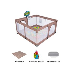 Güvenli Bebek Ve Çocuk Oyun Alanı Oyun Parkı 125x125 Oyun Matı Topları Yatak