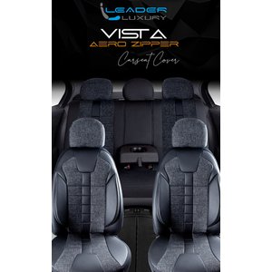 Chery Omoda 5 Excellent Keten Oto Koltuk Kılıfı Ön Arka Set Siyah Vista Seri