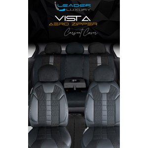 Chery Alia Keten Oto Koltuk Kılıfı Ön Arka Set Dark Siyah Vista Seri