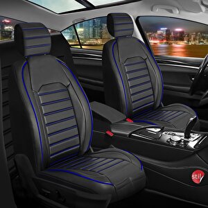 Audi S Serisi S4 Full Deri Oto Koltuk Kılıfı Ön Arka Set Original Serisi Siyah Mavi