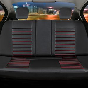 Audi A4 Sedan Full Deri Oto Koltuk Kılıfı Ön Arka Set Original Serisi Siyah Kırmızı