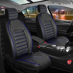 Land Rover Freelander Full Deri Oto Koltuk Kılıfı Ön Arka Set Original Serisi Siyah Mavi