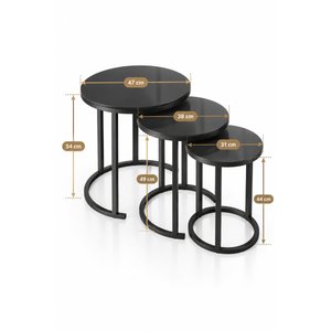 Milas Gold (eski̇tme) Zigon Sehpa - Füme Cam