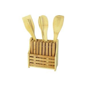 Bambu 9 Parça Standlı Nihale Kaşıklık Set 700627 - Ahşap Kaşık Ve Nihale Seti