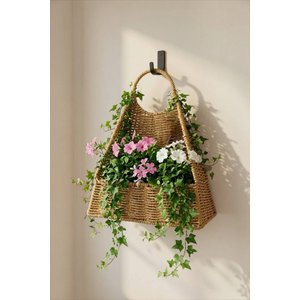 Favorite 2233 Duvara Asılabilir Rattan Sepet Çok Amaçlı Dekoratif Çiçeklik