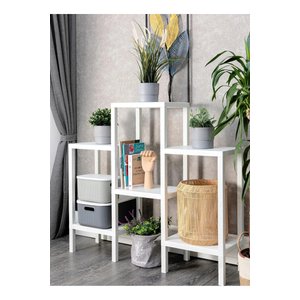 Shelf Piramit 6 Lı Beyaz Raf Ünitesi Çiçeklik, Banyo, Mutfak Rafı, Ayakkabılık, Kitaplık Modüler