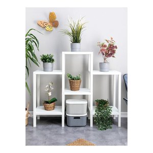 Shelf Piramit 6 Lı Beyaz Raf Ünitesi Çiçeklik, Banyo, Mutfak Rafı, Ayakkabılık, Kitaplık Modüler