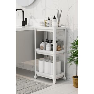3 Katlı Banyo Raf Ünitesi (peggy) Beyaz Banyo Düzenleyici Şampuanlık Havluluk Dolap(beyaz)