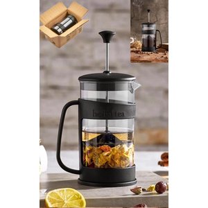 Barista 400 Ml French Press Siyah Bitki Çayı Demleme İçin Özel tutma saplı