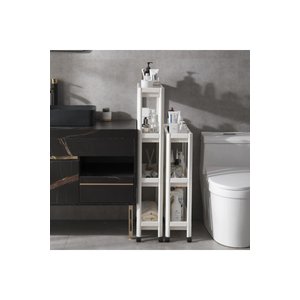 Tekerlekli 4 Katlı Ve 3 Katlı Birlikte Raf Ünitesi Organizer Seti- Banyo Mutfak Düzenleyici