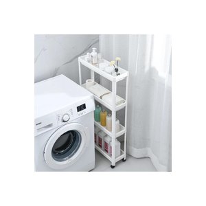Tekerlekli 4 Katlı Ve 3 Katlı Birlikte Raf Ünitesi Organizer Seti- Banyo Mutfak Düzenleyici