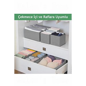 Coco 8 'li Set Çekmece Içi Düzenleyici Organizer Set Antrasit - Çorap Sütyen Şal Kumaş Kutu