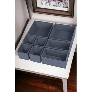 Coco 8 'li Set Çekmece Içi Düzenleyici Organizer Set Antrasit - Çorap Sütyen Şal Kumaş Kutu