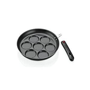 Tak Çıkar Saplı Bravo Pancake Tava - 7 Gözlü Pankek Tavası