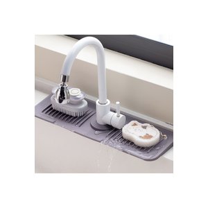 4 Adet Elastik Musluk Matı Su Tutucu Düzenleyici Kaydırmaz Taban Organizer Mutfak Banyo Lavabo