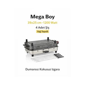 Mega Boy Elektrikli Izgara Mangal Barbekü 39x11x25cm