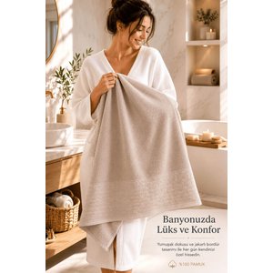 Banyo Havlusu %100 Pamuk 90x150 Cm Linea Collection 650 Gr Bej