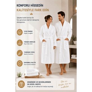 Tek Kişilik Banyo Bornozu Şalyaka Bukle Perla Beyaz-2xl 2XL