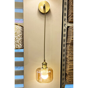 Minimal  Vivid Gold Chrome ( Bal Sarı ) Cam Duvar Aplik Gold/Bal