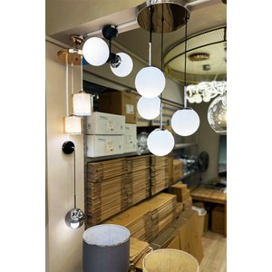 The Line Silver Chrome 4'lü Beyaz Cam Avize