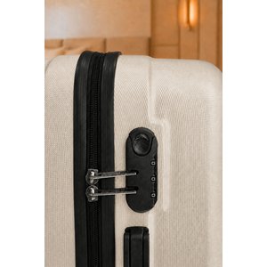 Edora Home Dayanıklı Abs 2'li Valiz Seti Taş (bej) Kabin (küçük) Ve Büyük Boy Bavul 360° Döner 8 Tekerlekli Hafif Garantili