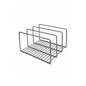Edora Home Mat Gümüş 3 Bölmeli Metal Tepsi Ve Kesme Tahtası Düzenleyici - Organizer, Tepsilik