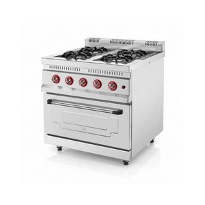 Silverinox Tüplü 4 Ocak 1 Fırın Kapasiteli Kuzine 100x100 Cm