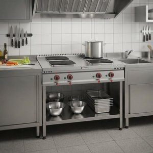 Silverinox Elektrikli Taban Raflı 100x100 Cm 4 Gözlü Ocak 380v