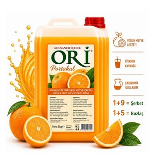 Ori̇ Portakal Aromalı Şerbet Ve Buzlaş Konsantre Şurubu 6 Kg