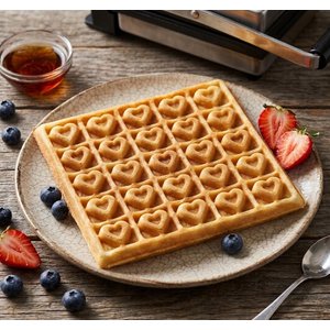 Silverinox Çiftli Kapaksız Kalpli Bubble Waffle Makinesi