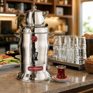 Silverinox 10 Litre Tek Demlik Çay Semaveri Otomatı Makinesi