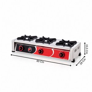 Silverinox Tüplü Set Üstü Mini 3 Gözlü Ocak