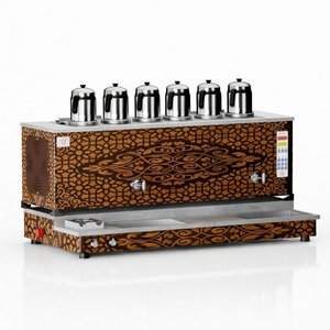 Tüplü Bakır Pro Plus Hibrit Smart 6 Demlikli 60 Litre Çay Makinesi