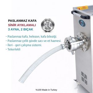 Bosfor No:130 Sinir Ayıklamalı Paslanmaz Kafa Et Kıyma Makinesi 380v