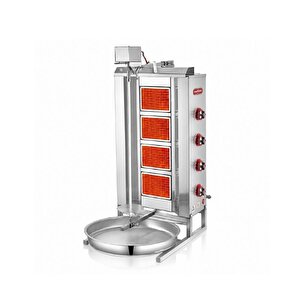 Silverinox Doğalgazlı 4 Radyan Üstten Motorlu Döner Makinesi