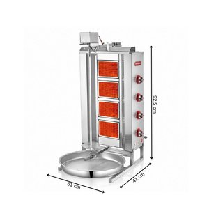 Silverinox Doğalgazlı 4 Radyan Üstten Motorlu Döner Makinesi