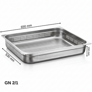 Üret Delikli gastronom Küvet Gn 2/1 150 mm 42,5 lt