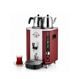 Silverinox Jumbo 13 Litre 2 Demlikli Çay Makinesi - Kırmızı