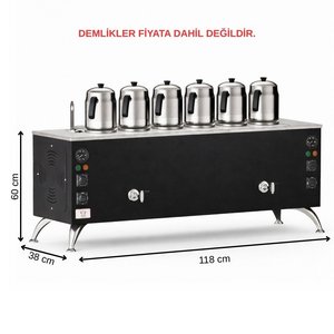 Elektrikli Black Pro Compact 6 Demlikli 60 Litre Çay Makinesi 220v