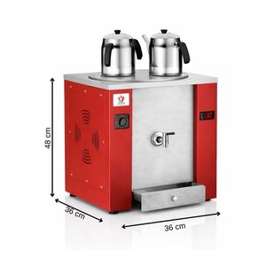 Elektrikli Pro Exper Dijital 15 Litre Çay Makinesi Kırmızı