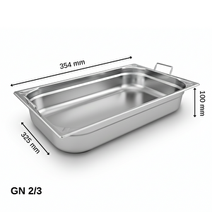 Üret Saplı Gastronom Küvet Gn 2/3 100 Mm 9 Lt