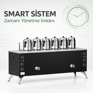 Elektrikli Black Pro Compact Smart 6 Demlikli 60 Litre Çay Makinesi 220v