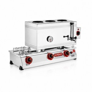 Silverinox Doğalgazlı + Elektrikli 3 Demlikli 33 Litre Çay Ocağı